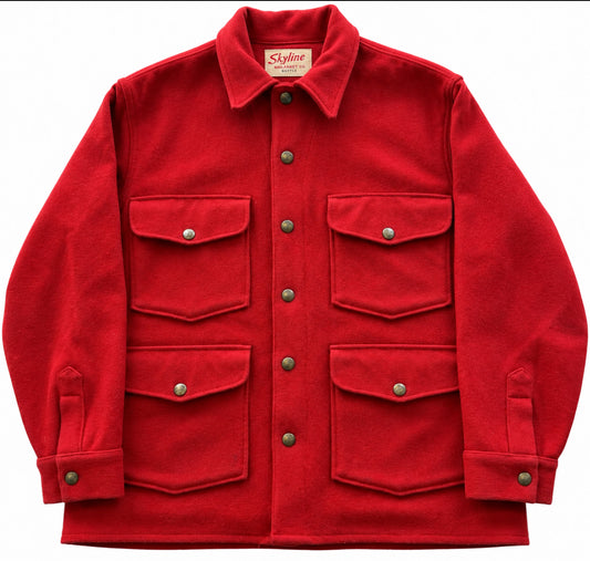 Vintage Skyline Blanket Co Seattle Red Wool Hunting Jacket 4 Pocket Workwear Men’s L