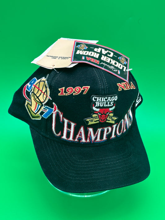 Vintage Authentic Chicago Bulls 1997 NBA Champions Locker Room Hat Snapback NWT