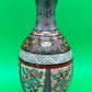 Antique Meiji Japanese Goldstone Cloisonne Enamel Pastel Floral Vase 7 1/4”