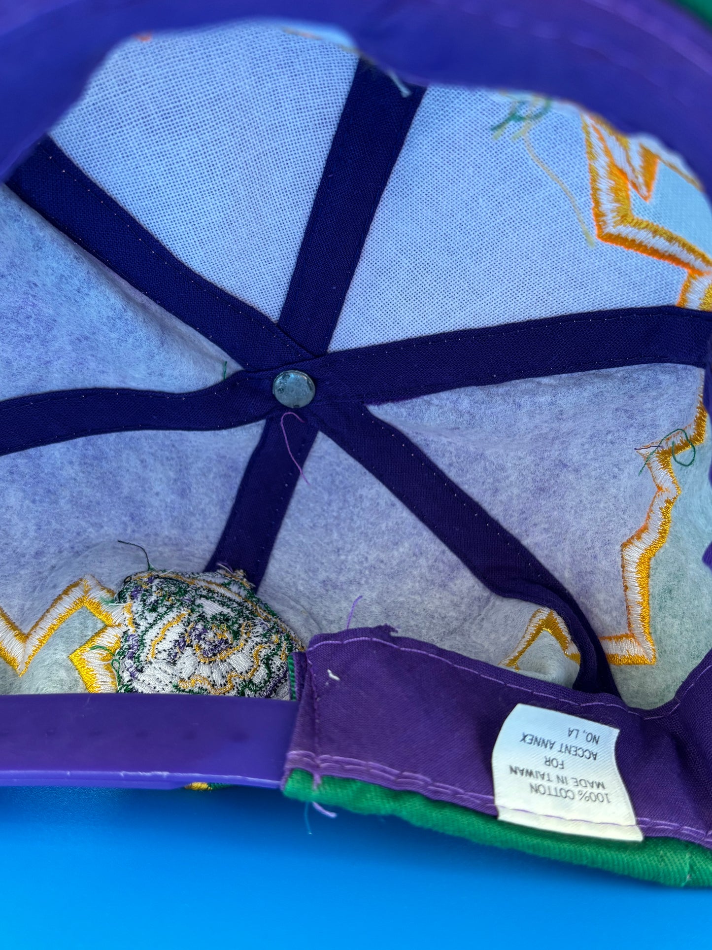 Vintage Mardi Gras Rare Hat SnapBack Lightning Bolt Thunder Jagged Edge Cap