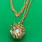 Vintage Joan Rivers Fabergé Egg Locket Necklace Gold Tone AB Rhinestones Signed