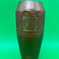 Antique German Jugendstil Hammered Copper Vase Floral Panels 8.25” Germany
