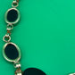 Art Deco 1/20 12K Gold Filled Black Onyx Oval Cabochon Link Bracelet 7”