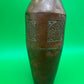 Antique German Jugendstil Hammered Copper Vase Floral Panels 8.25” Germany