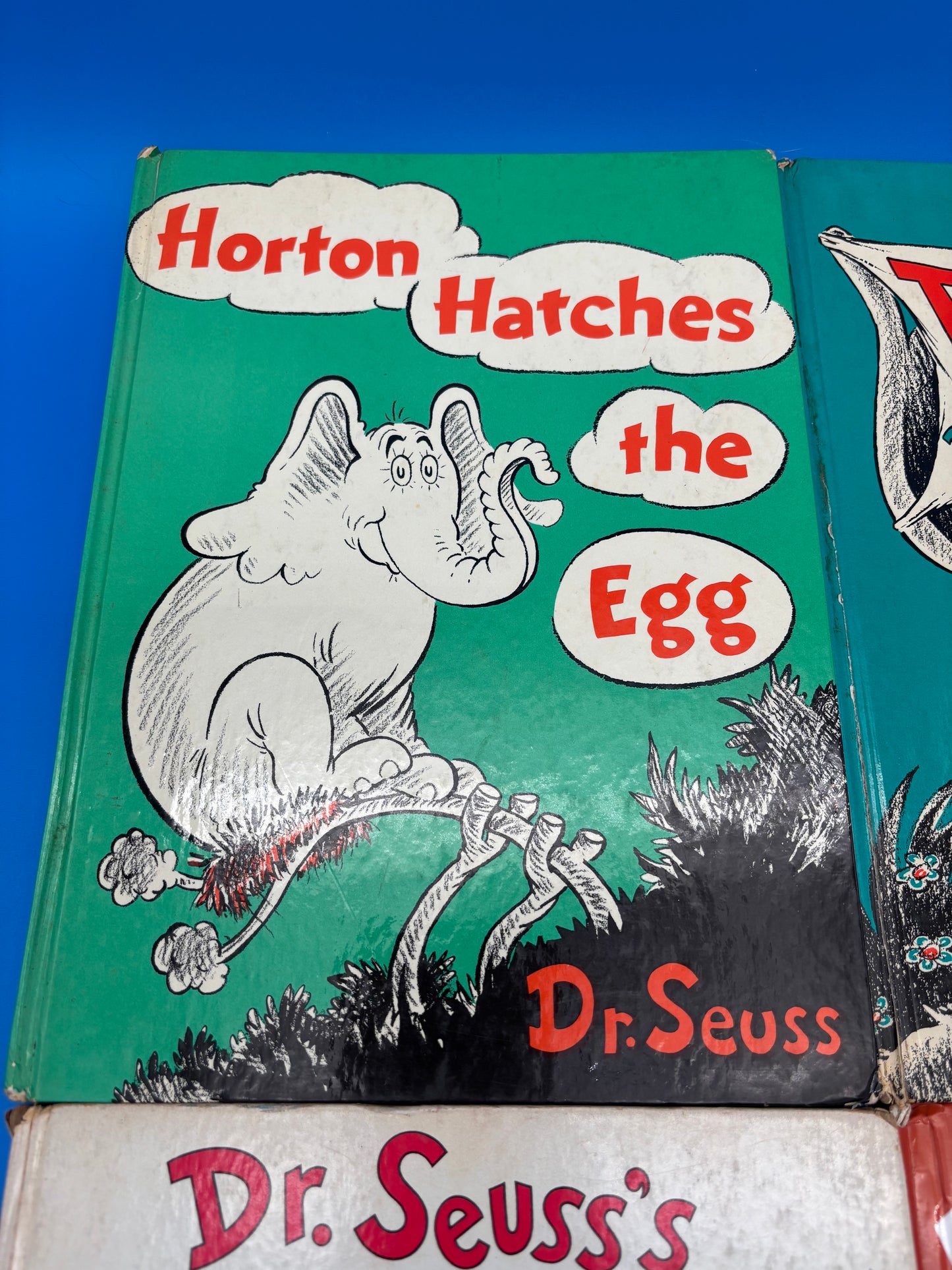 Vintage Dr. Seuss Hardcover Lot of 4 – Horton Hears a Who / Sleep Book / Thidwick / Horton Hatches (No DJ)
