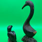 Vintage Carved Ironwood Bird Sculptures Lot of 2 Heron Eagle Folk Art MCM