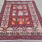 Rare Hand Knotted Vintage Soumak Kilim Silk Area Rug 3.0 x 2.4 Ft