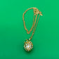 Vintage Joan Rivers Fabergé Egg Locket Necklace Gold Tone AB Rhinestones Signed