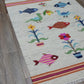 Vintage Turkish Bohemian Rug Tree of Life Fish Design Handmade 4x6 Ft Flatweave Kilim