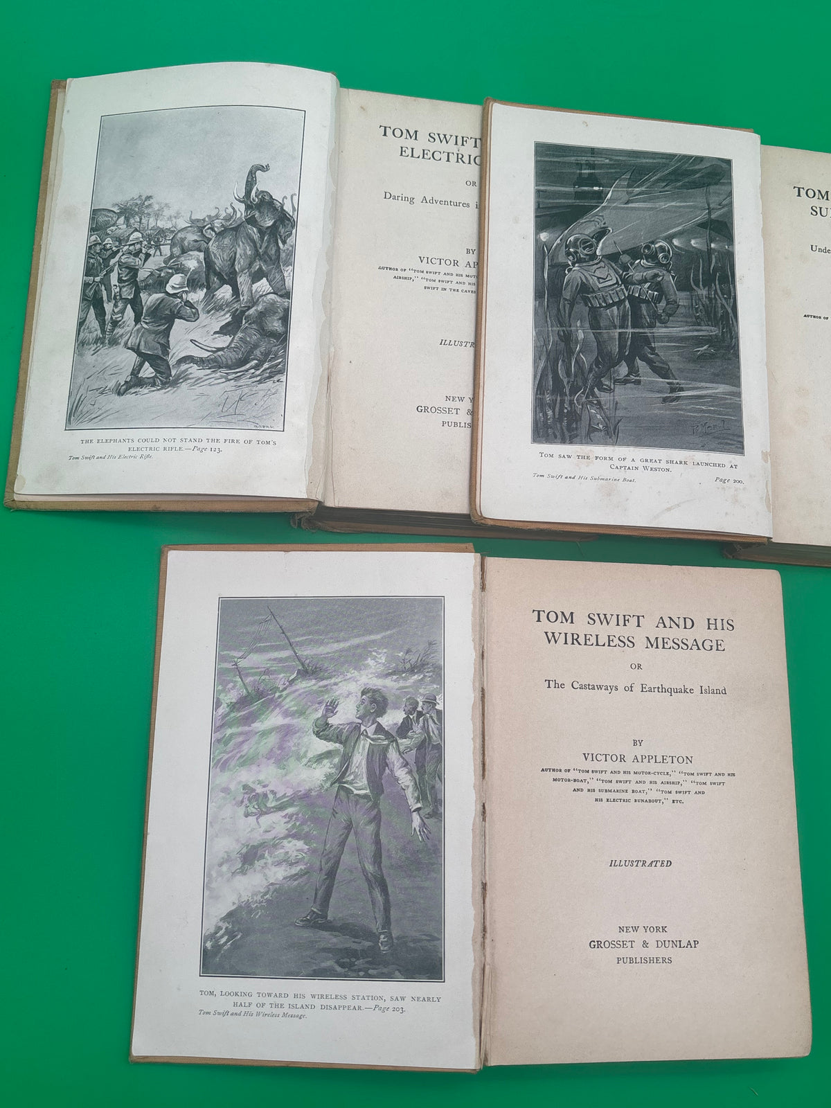Antique Tom Swift Victor Appleton Books Lot 6 Grosset Dunlap Pictorial Hardcovers