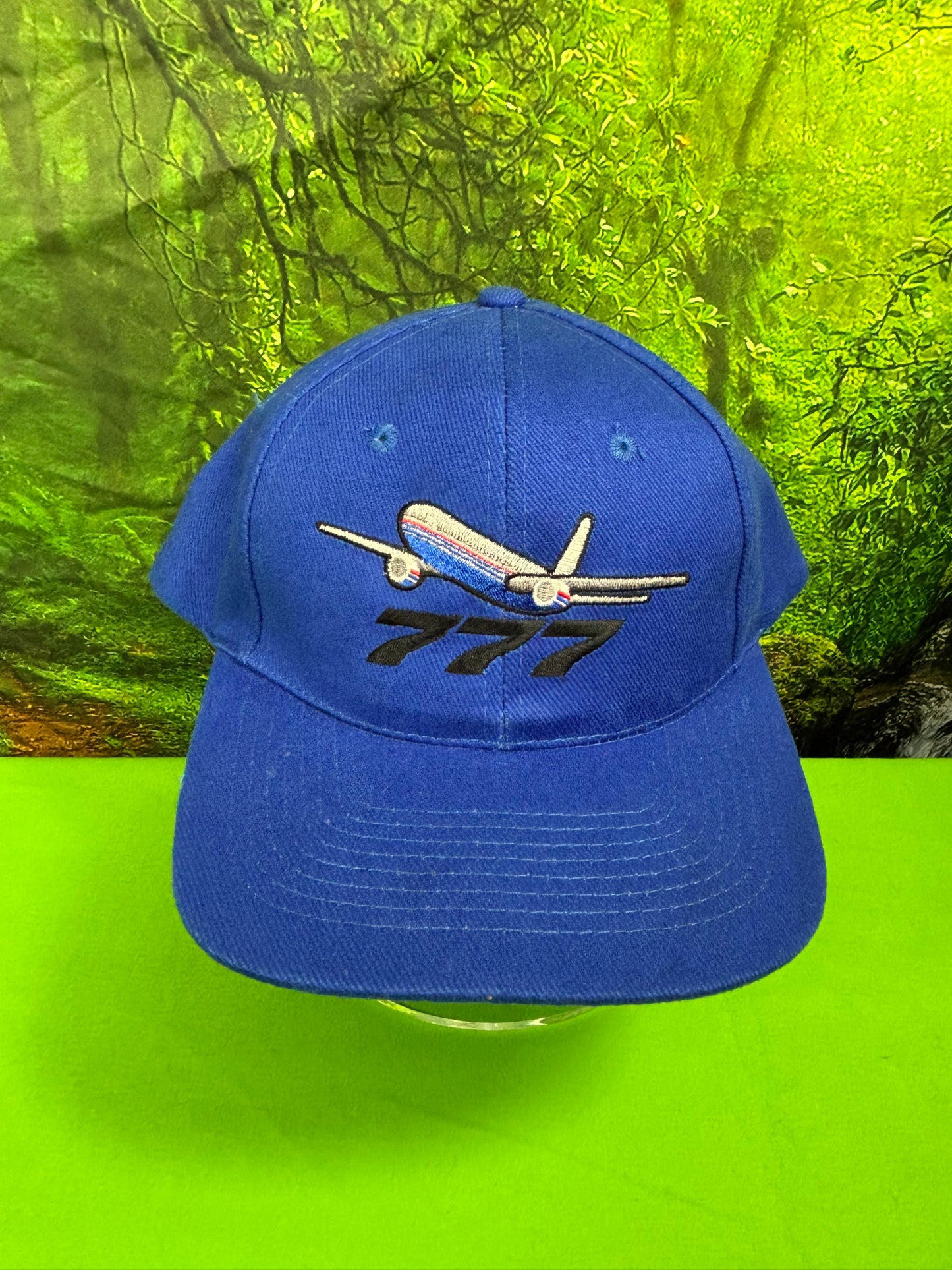 Vintage 90s Boeing 777 Embroidered Adjustable Blue Hat