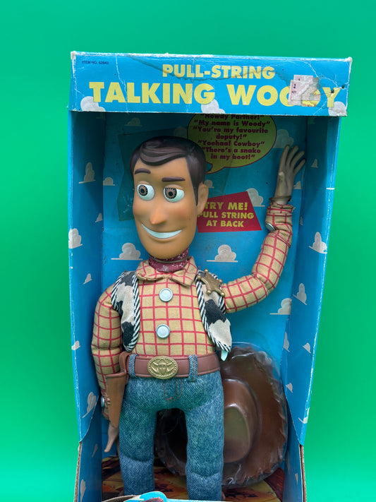 Original 1995 Thinkway Toys Pull-String Talking Woody from Disney Pixar’s Toy Story.