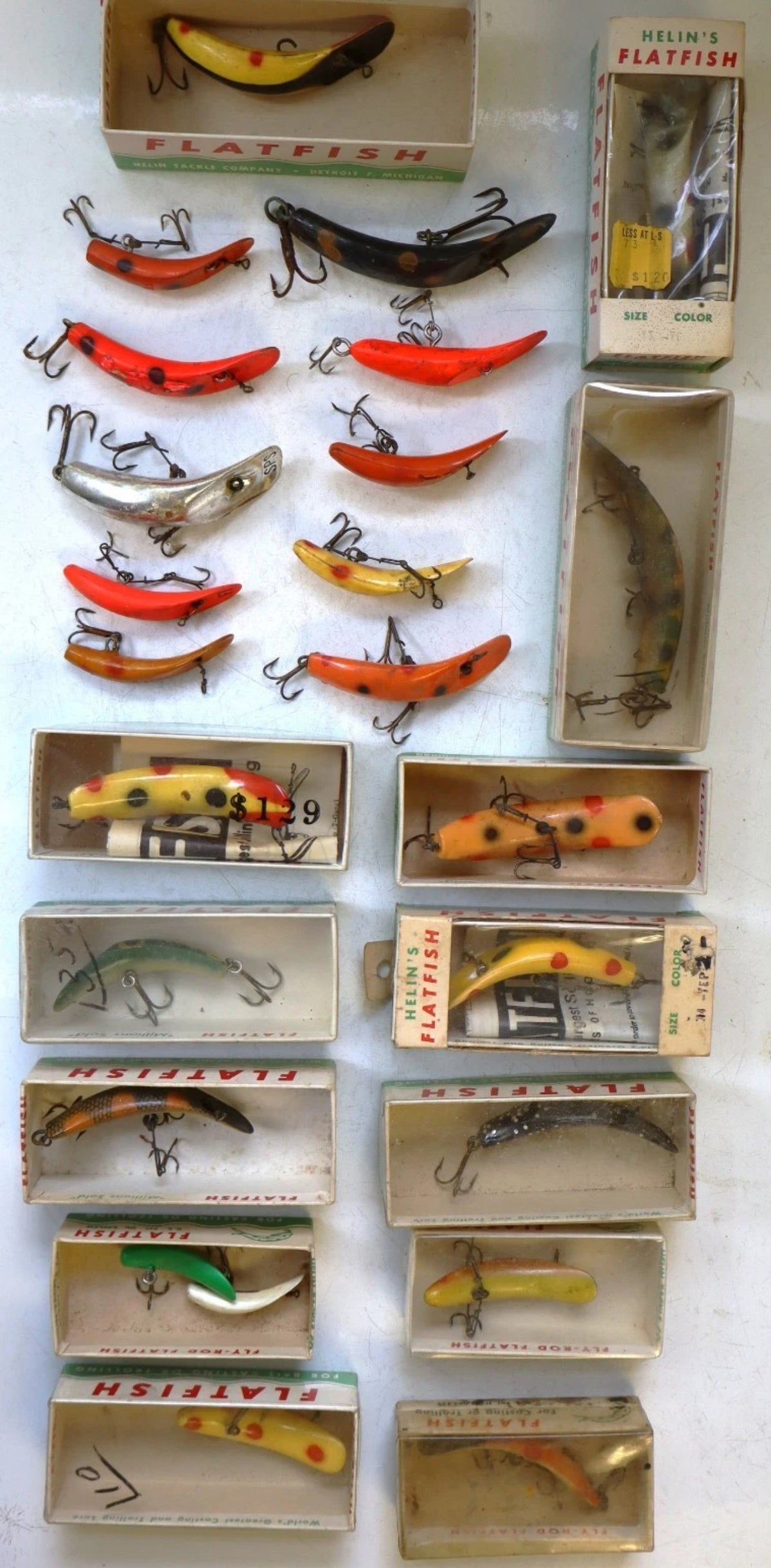 Vintage Helin's Flatfish Fishing Lures – Lot of 24
