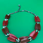 Stunning Vintage Signed LISNER Cherry Red Thermoset Necklace 17” Mid-Century