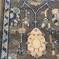 Handmade Oushak Style Wool Accent Rug 2x3 Gray Blue Turkish Floral Boho Decor