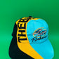 Vintage Bahamas Dolphin Hat Cap Teal Yellow Black Embroidered Spellout 100% Cotton