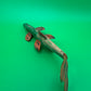 Vintage Folk Art Wooden Fish Spearing Decoy 12” Hand Carved Painted Metal Fins