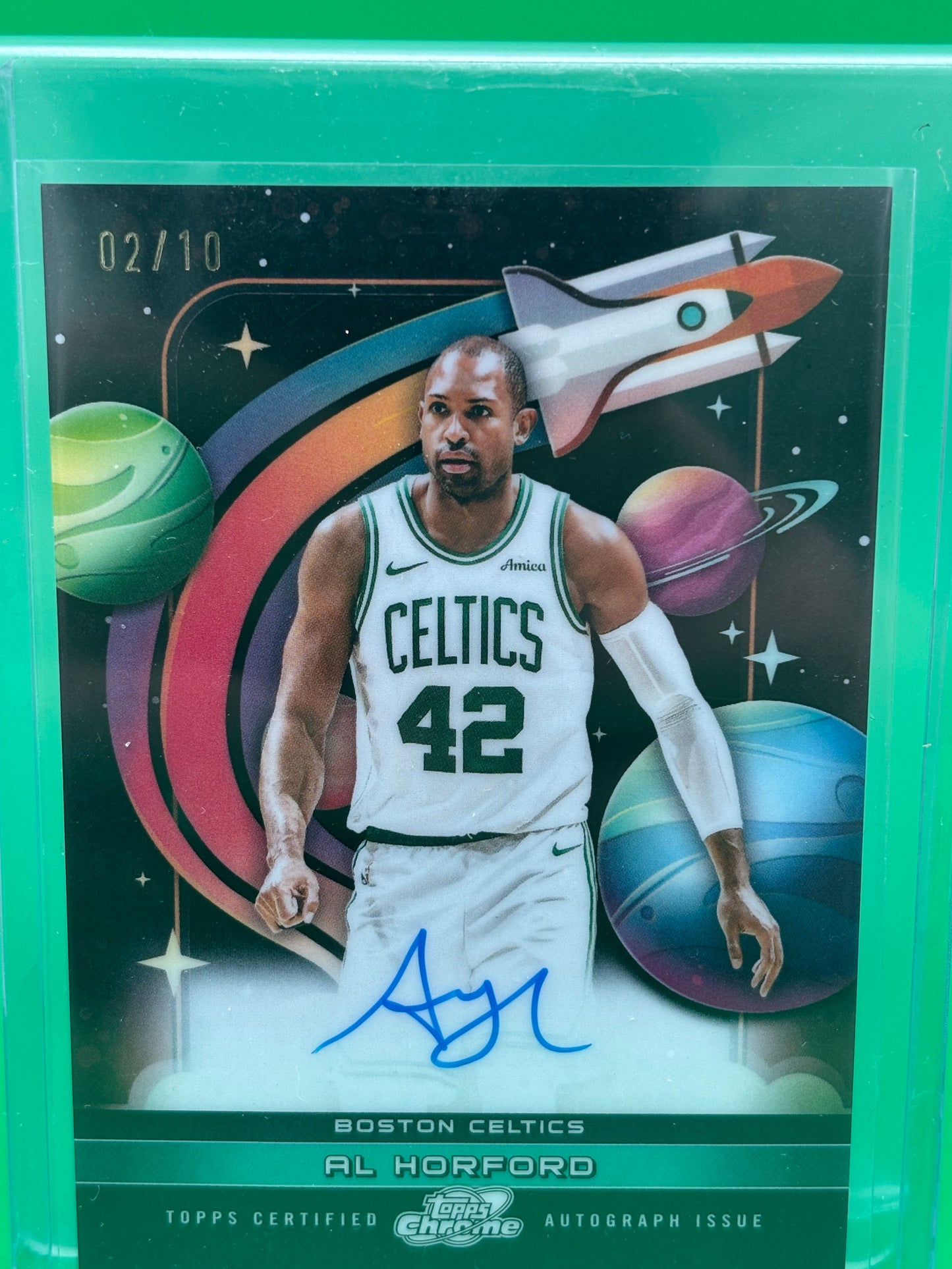 2026 Topps Cosmic Chrome Basketball Al Horford First Flight Signatures Autograph card, numbered 02/10