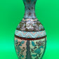 Antique Meiji Japanese Goldstone Cloisonne Enamel Pastel Floral Vase 7 1/4”