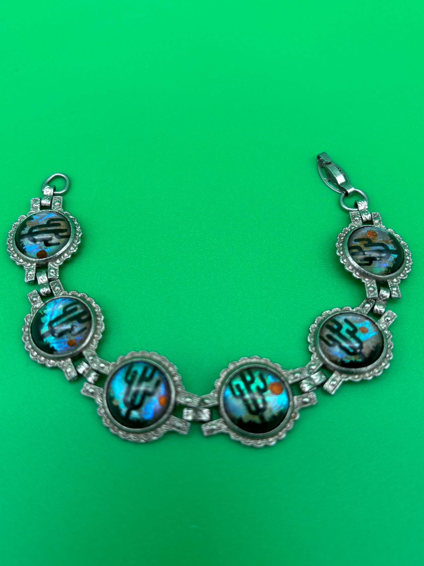 Vintage MCM Bubble Cactus Desert 6 1/4" Bracelet