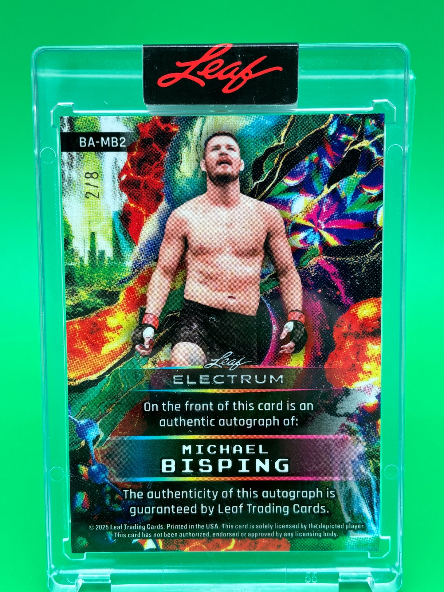 2025 Leaf Electrum Michael Bisping Auto /8 HOF 19 Inscription UFC BA-MB2 Tie Dye