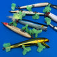 Lot of 8 Vintage Wooden Saltwater Fishing Lures Needlefish Poppers Swimmers Surf Plug Collection