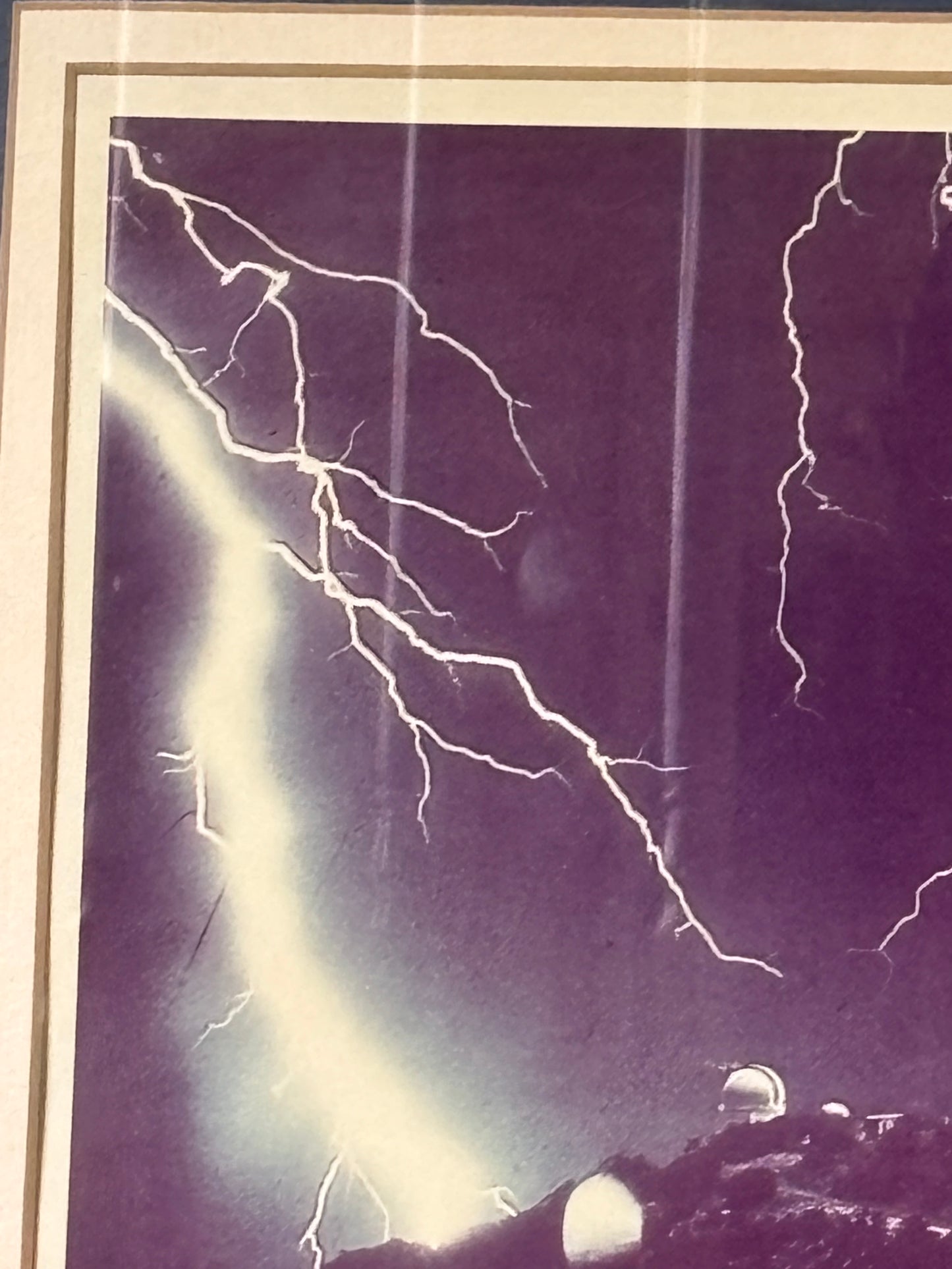 Vintage Gary Ladd Kitt Peak Observatory Lightning Framed Photo Print Arizona
