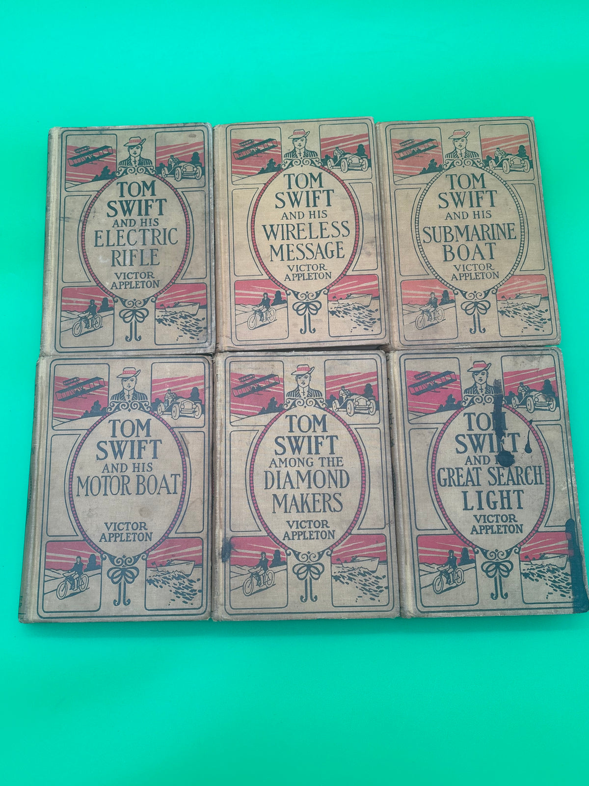Antique Tom Swift Victor Appleton Books Lot 6 Grosset Dunlap Pictorial Hardcovers
