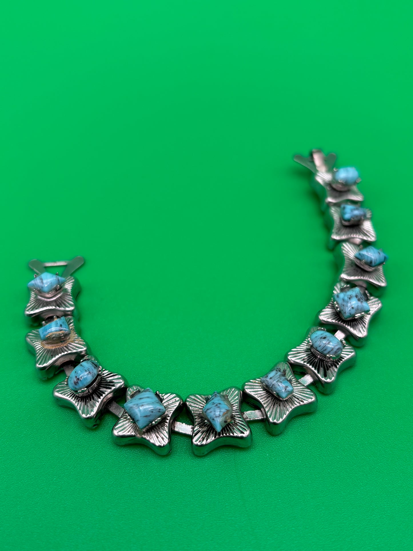 Vintage MCM High End Turquoise Tone 7" Bracelet