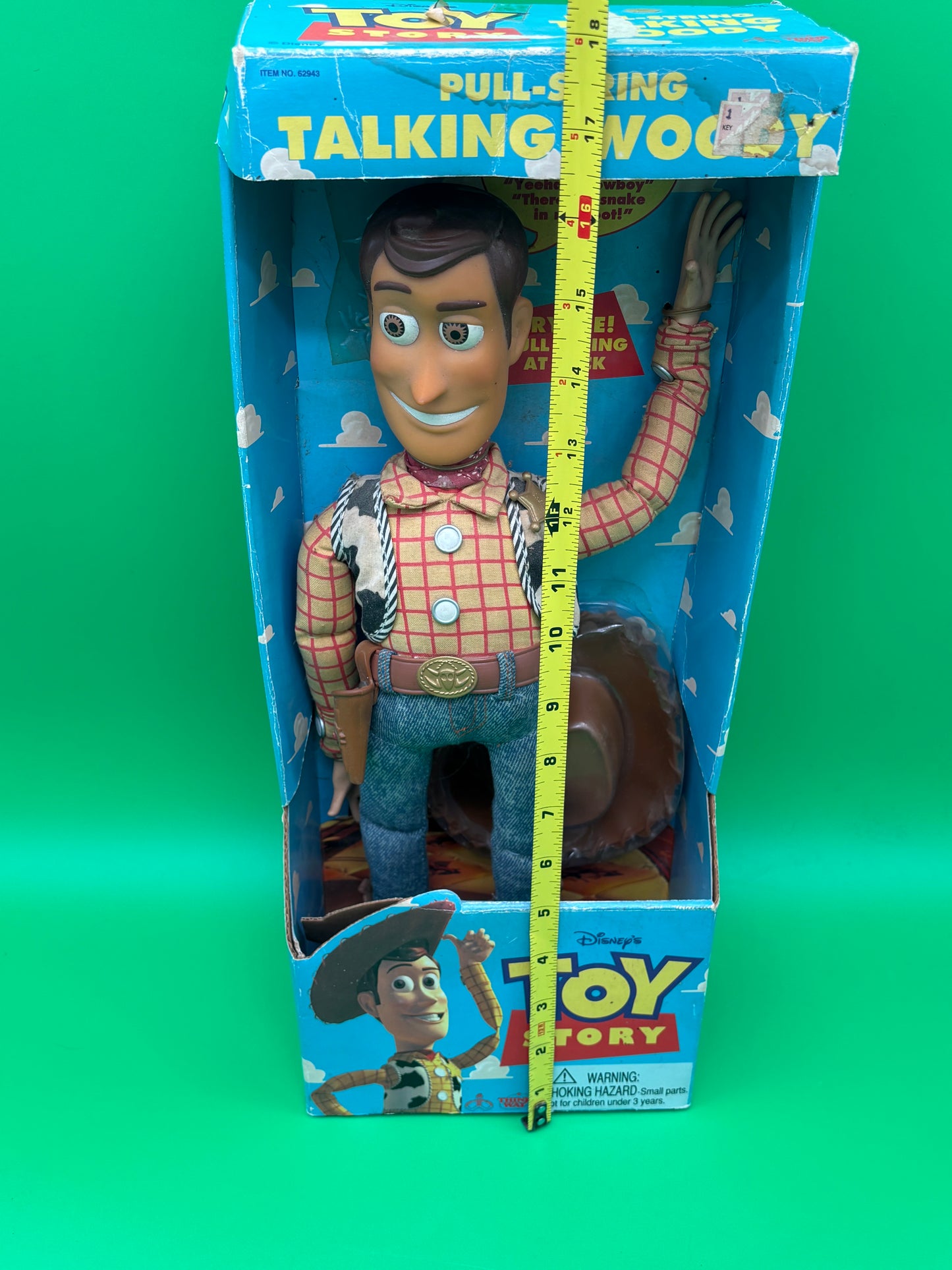Original 1995 Thinkway Toys Pull-String Talking Woody from Disney Pixar’s Toy Story.