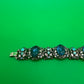 Vintage Unsigned Selro / Selini Style Blue Glass Rhinestone Statement Bracelet