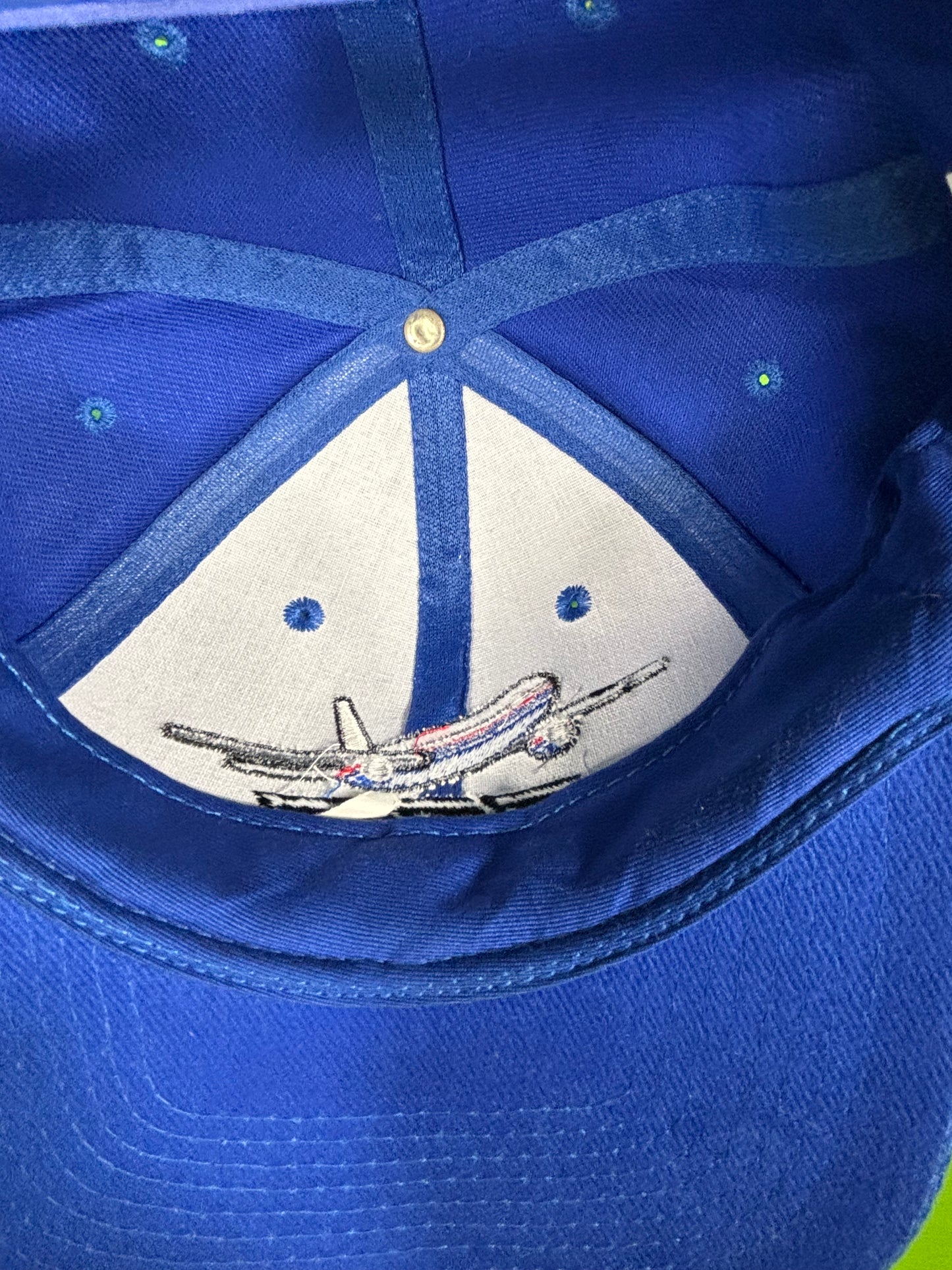 Vintage 90s Boeing 777 Embroidered Adjustable Blue Hat