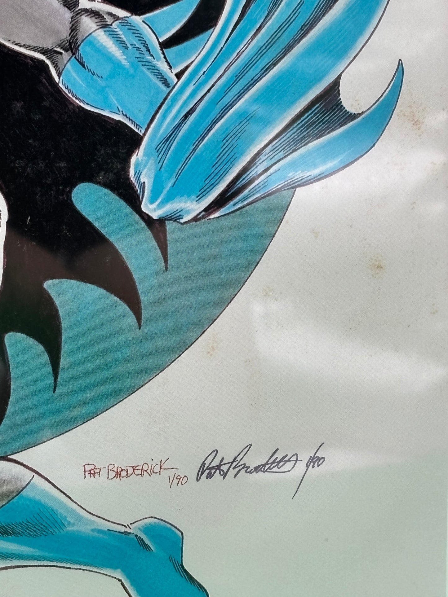1990 Batman Pat Broderick Signed Numbered Lithograph 1786/5000 Framed DC Comics