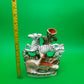 Antique Staffordshire Zebra Fox Spill Vase Victorian c1860 Pottery 8”