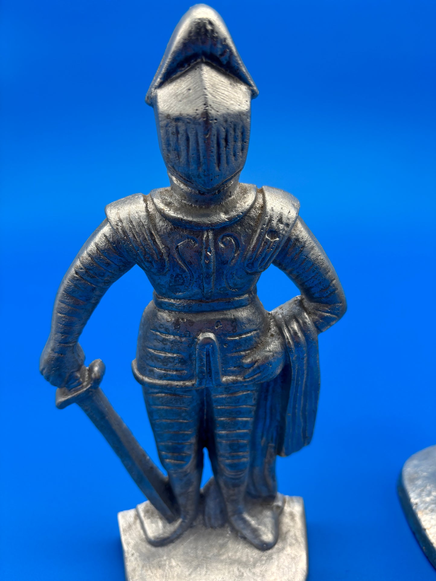 Aluminum Cast Knights Pair Vintage 9"H. Bookends