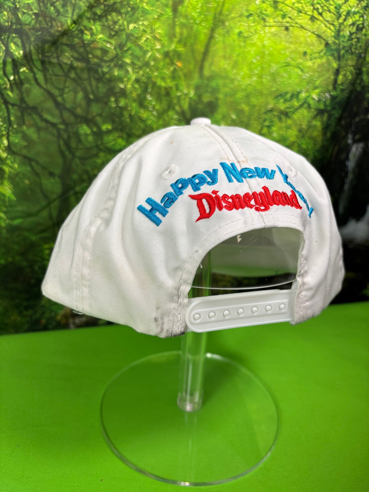 Vintage Disney Snapback Happy New Year 1996 White Adjustable Hat Mickey Mouse