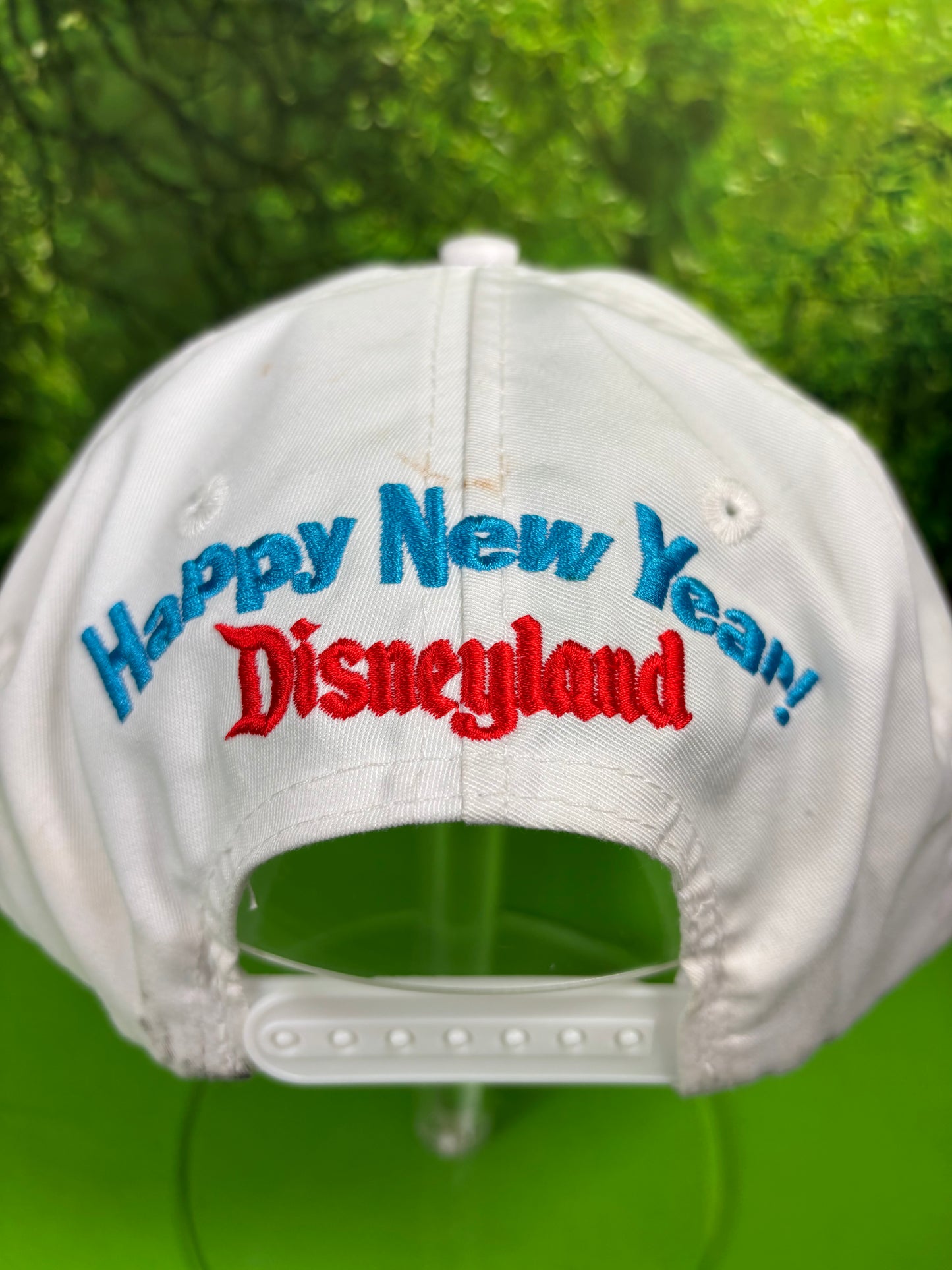 Vintage Disney Snapback Happy New Year 1996 White Adjustable Hat Mickey Mouse