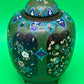 Antique Japanese Cloisonne Enamel Lidded Ginger Jar Floral Tripod Feet 6.5”