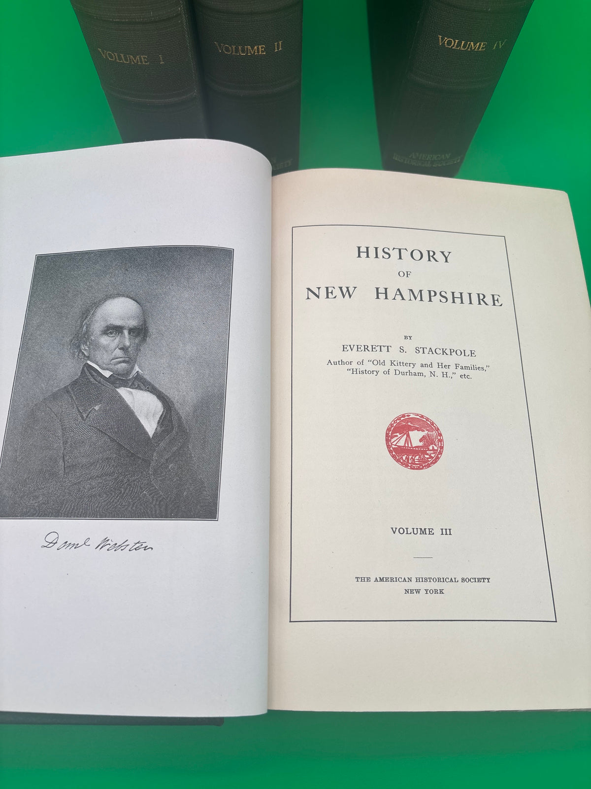 1916 History of New Hampshire Everett S Stackpole Complete 4 Vol Set Genealogy