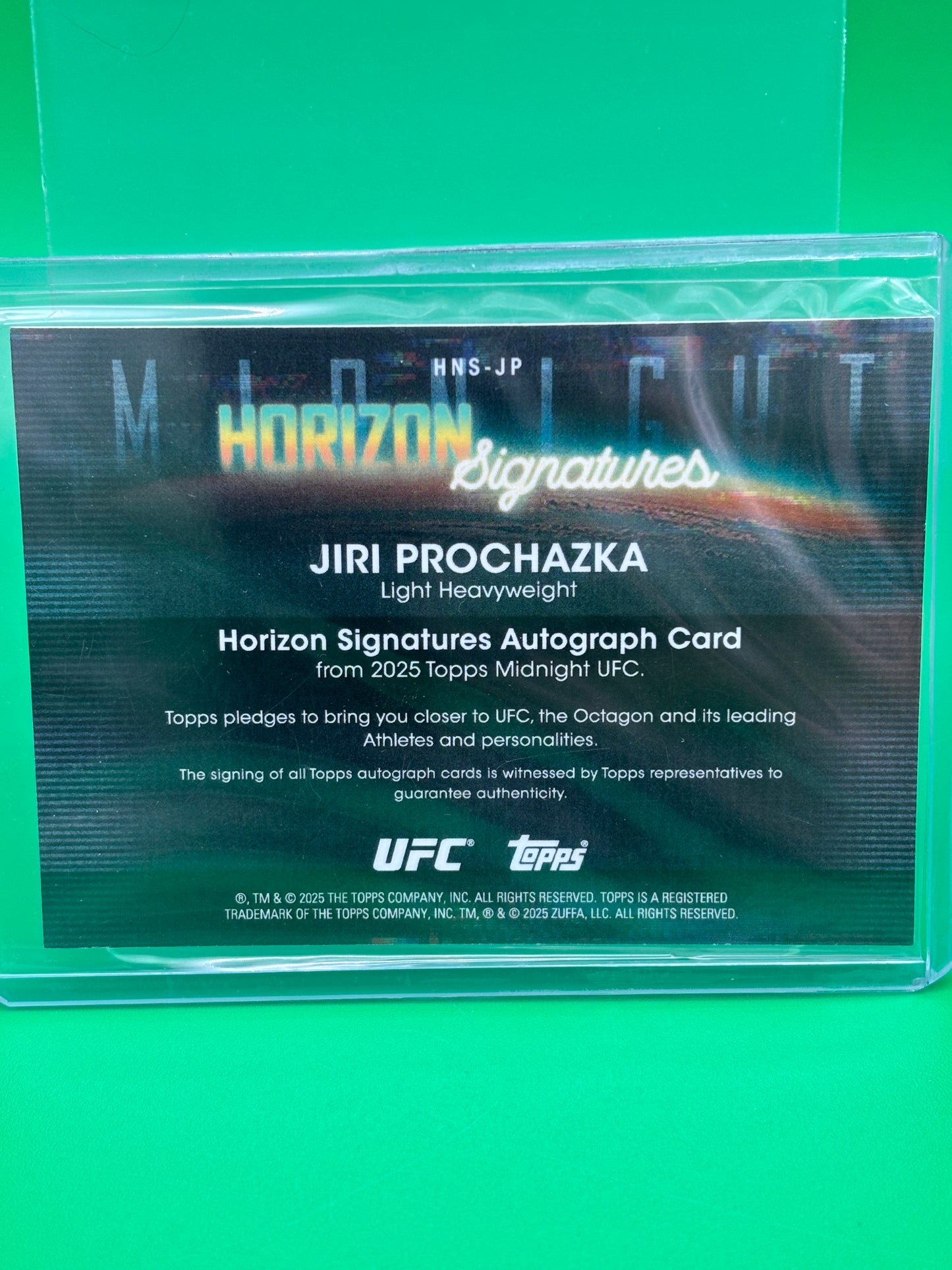 Jiri Prochazka Base Horizon On Card Autograph Topps Midnight 2025 UFC #HNS-JP