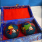 Beautiful Blue and Yellow Chinese Health Balls with Chimes