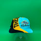 Vintage Bahamas Dolphin Hat Cap Teal Yellow Black Embroidered Spellout 100% Cotton