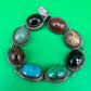 Vintage Taxco Mexico Sterling Silver Multi Stone Bracelet 925 TA-95 58g
