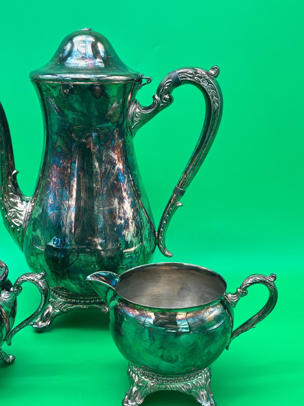 Vintage Barker Ellis England Silverplate 3-Piece Coffee / Tea Service