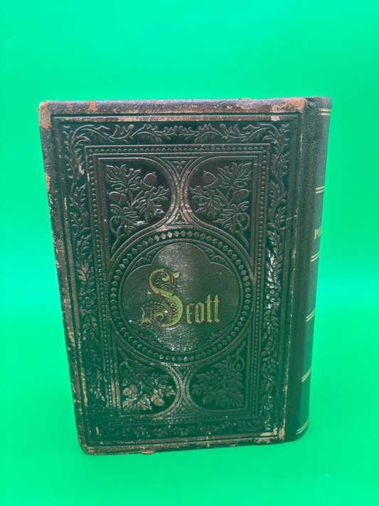 1861 Scott’s Poetical Works Sir Walter Scott Antique Illustrated Book Leather