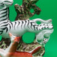 Antique Staffordshire Zebra Fox Spill Vase Victorian c1860 Pottery 8”