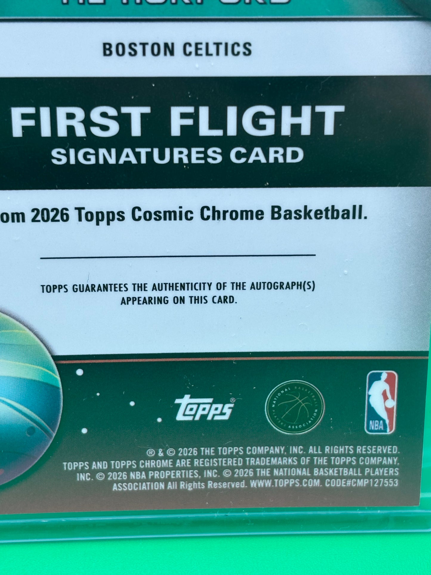 2026 Topps Cosmic Chrome Basketball Al Horford First Flight Signatures Autograph card, numbered 02/10