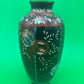 Antique Japanese Cloisonne Vase Meiji Floral Enamel Brown Ground 8” Unmarked