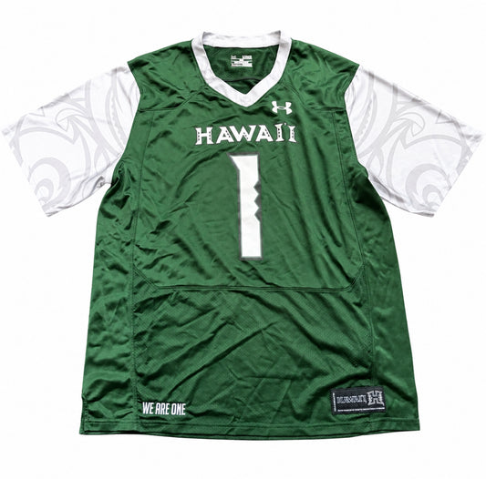 Under Armour Hawaii Rainbow Warriors #1 Football Jersey Green XL NCAA