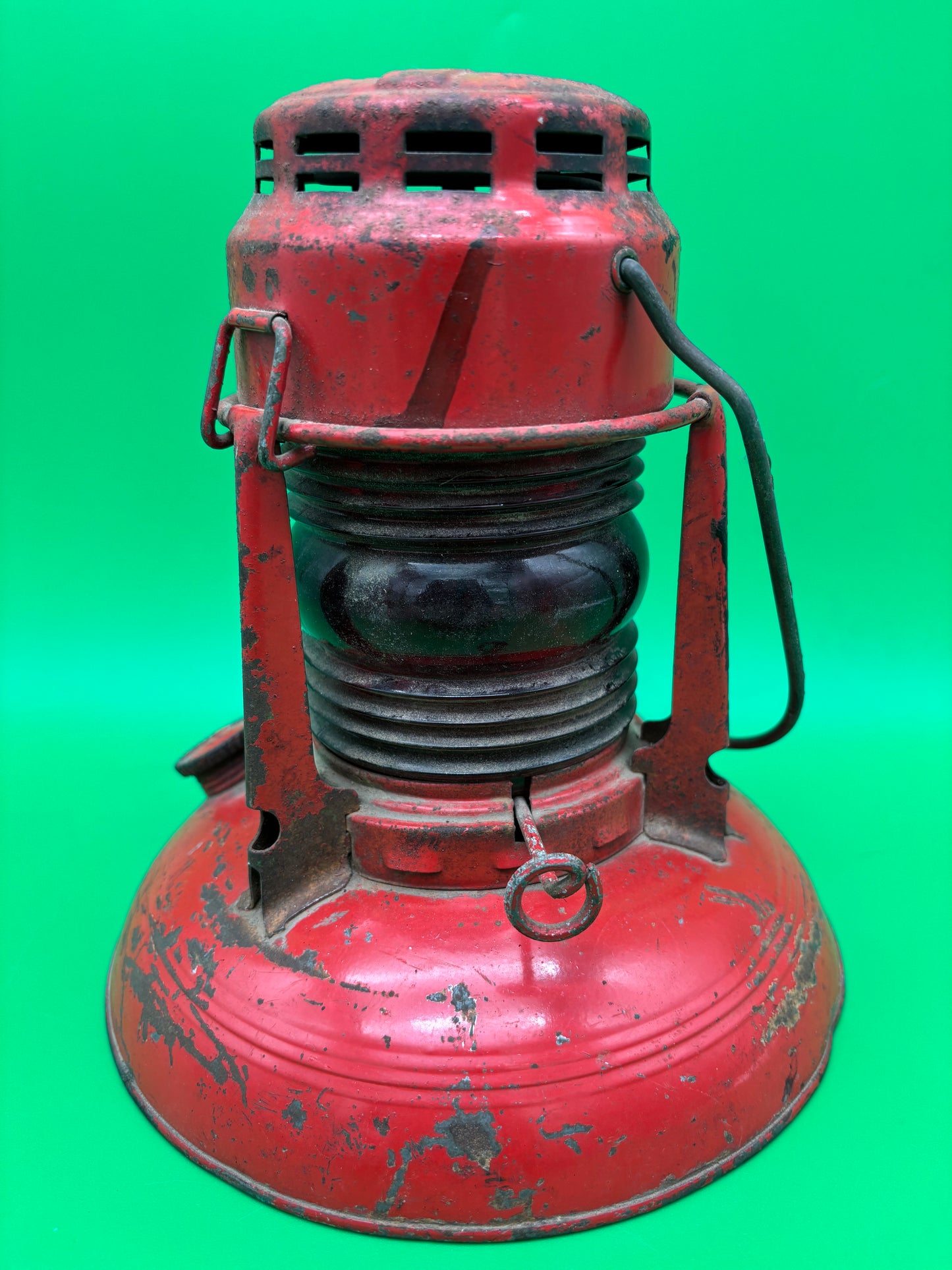 Vintage Dietz No. 0 Red Globe Kerosene Lantern Antique Tubular Railroad Barn Lamp